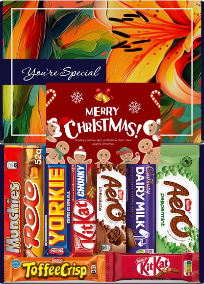 Nestlé Chocolate Gift Box 9 Treats – Kids Christmas Letterbox Hamper by Benerry