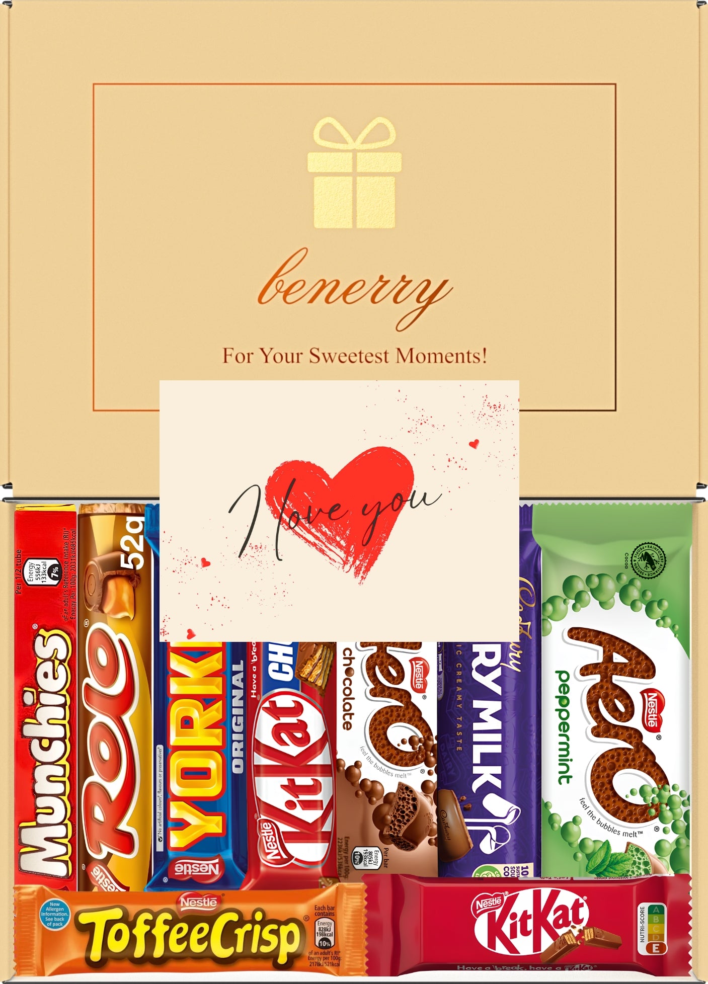 Nestlé Chocolate Gift Box 9 Treats – Love Beige Gift Box by Benerry