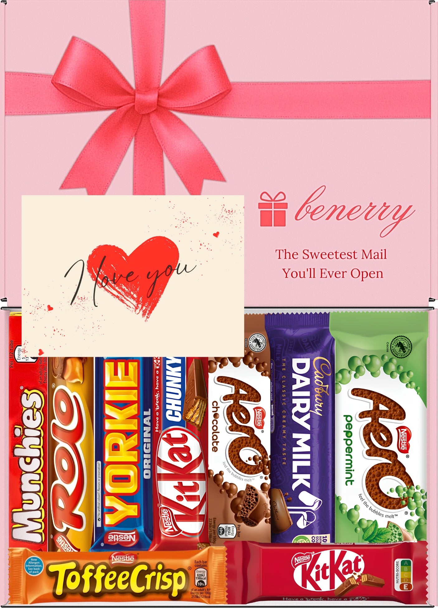 Nestlé Chocolate Gift Box 9 Treats – Love Pink Gift Box by Benerry