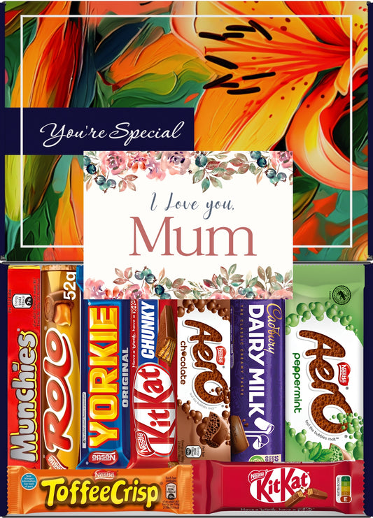 Nestlé Chocolate Gift Box 9 Treats – Mum Letterbox Hamper by Benerry