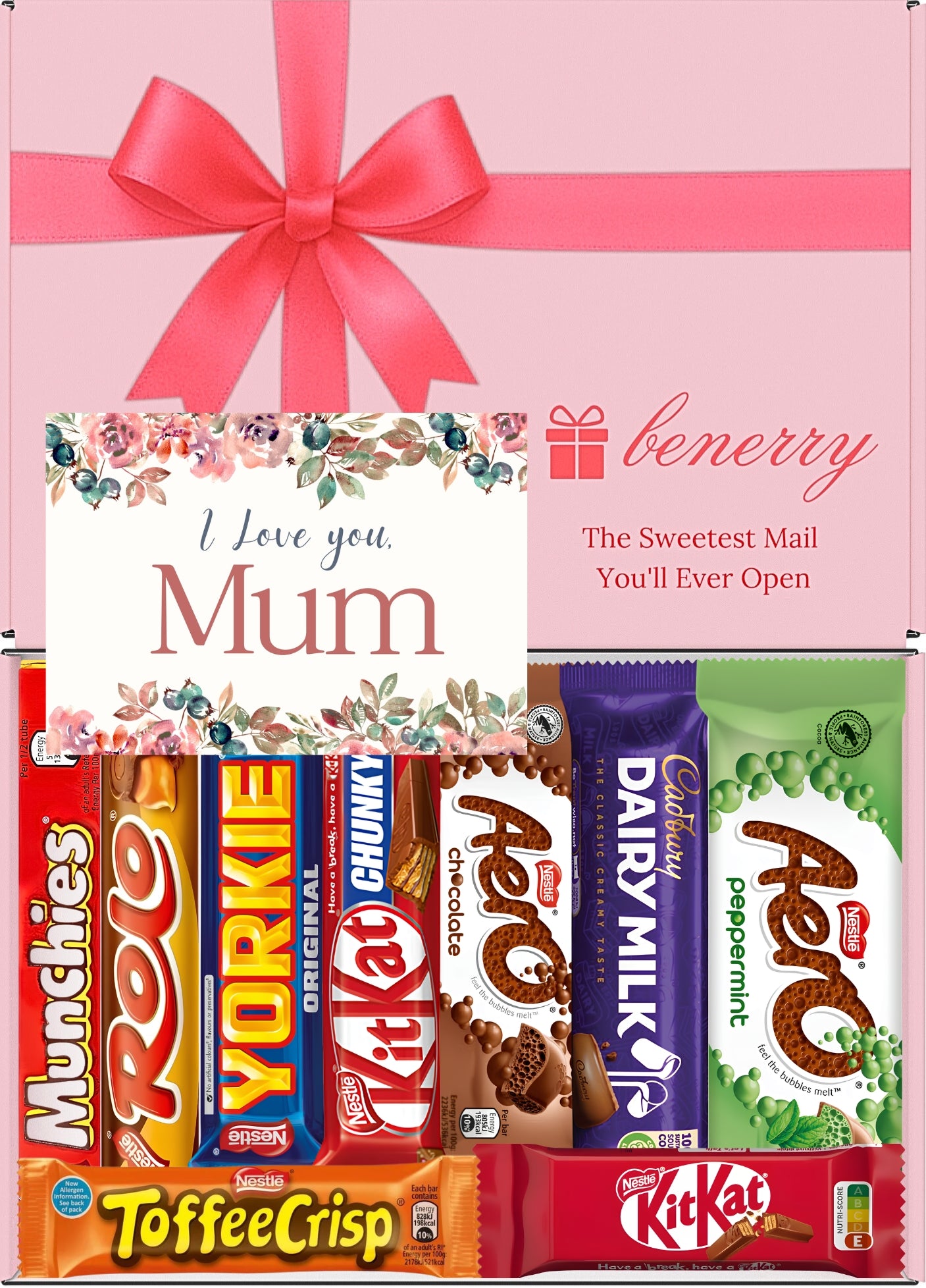 Nestlé Chocolate Gift Box 9 Treats – Mum Pink Gift Box by Benerry