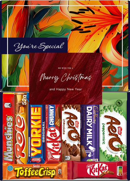 Nestlé Chocolate Gift Box 9 Treats – Red Christmas Letterbox Hamper by Benerry