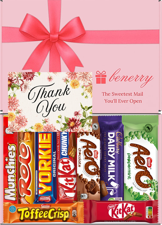 Nestlé Chocolate Gift Box 9 Treats – Thank You Pink Gift Box by Benerry