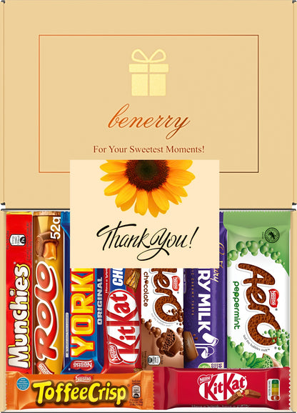 Nestlé Chocolate Gift Box 9 Treats – Thank You Beige Gift Box by Benerry