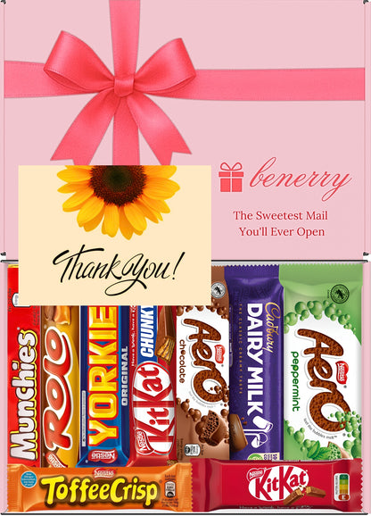 Nestlé Chocolate Gift Box 9 Treats – Thank You Pink Gift Box by Benerry