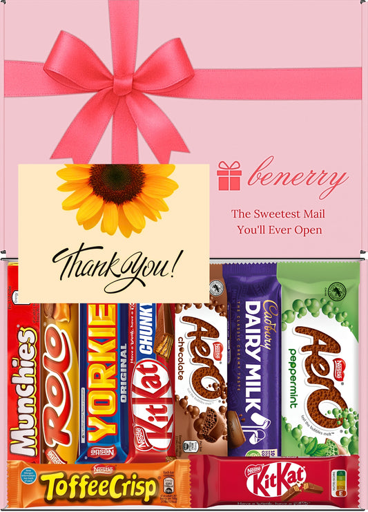Nestlé Chocolate Gift Box 9 Treats – Thank You Pink Gift Box by Benerry