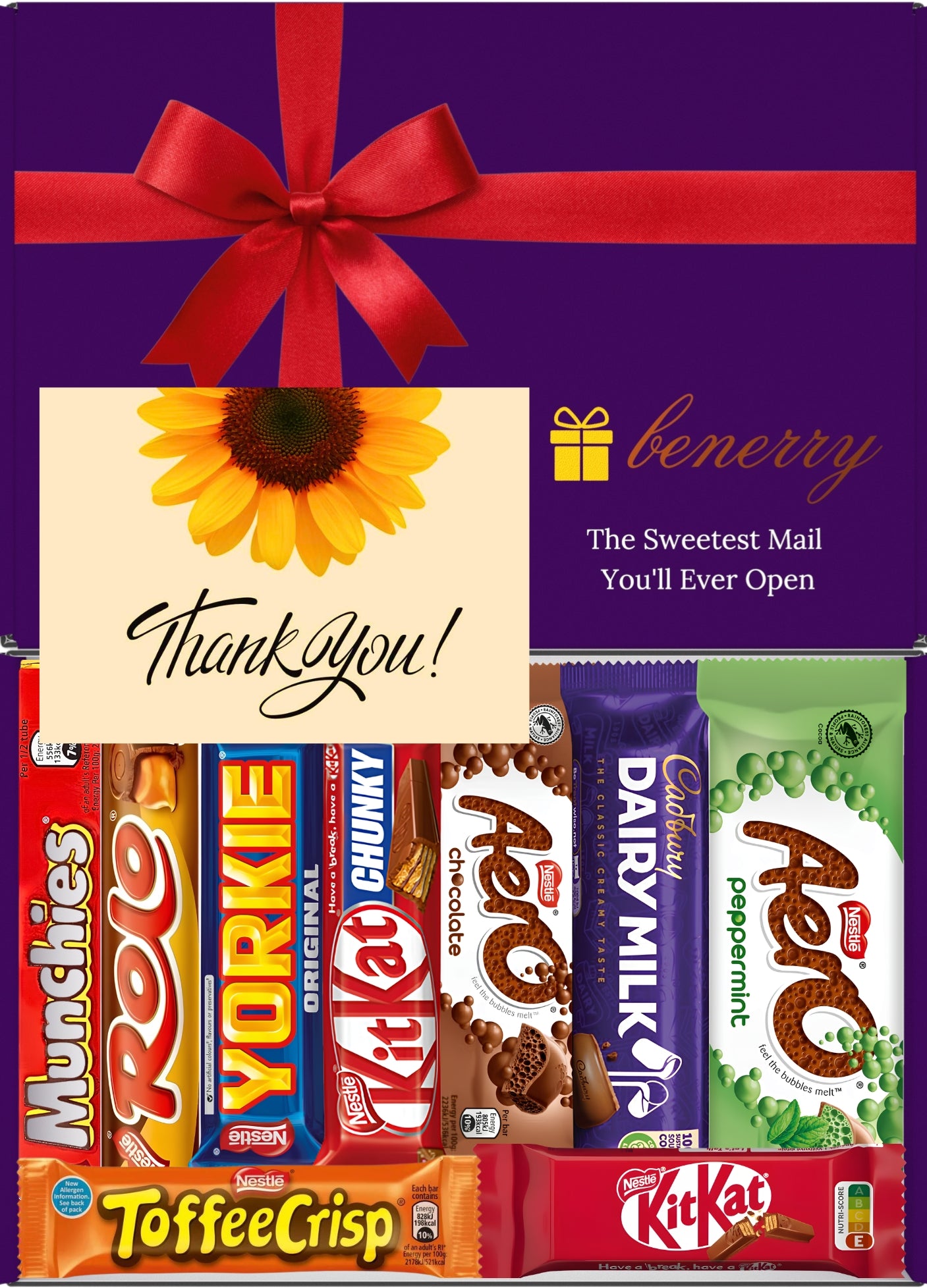 Nestlé Chocolate Gift Box 9 Treats – Thank You Purple Gift Box by Benerry