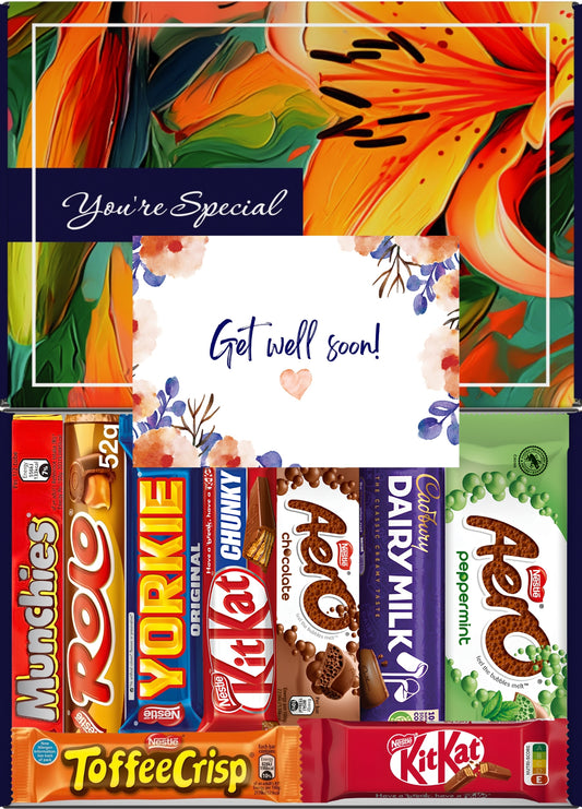 Nestlé Chocolate Gift Box 9 Treats – Get Well Soon Letterbox Hamper by Benerry