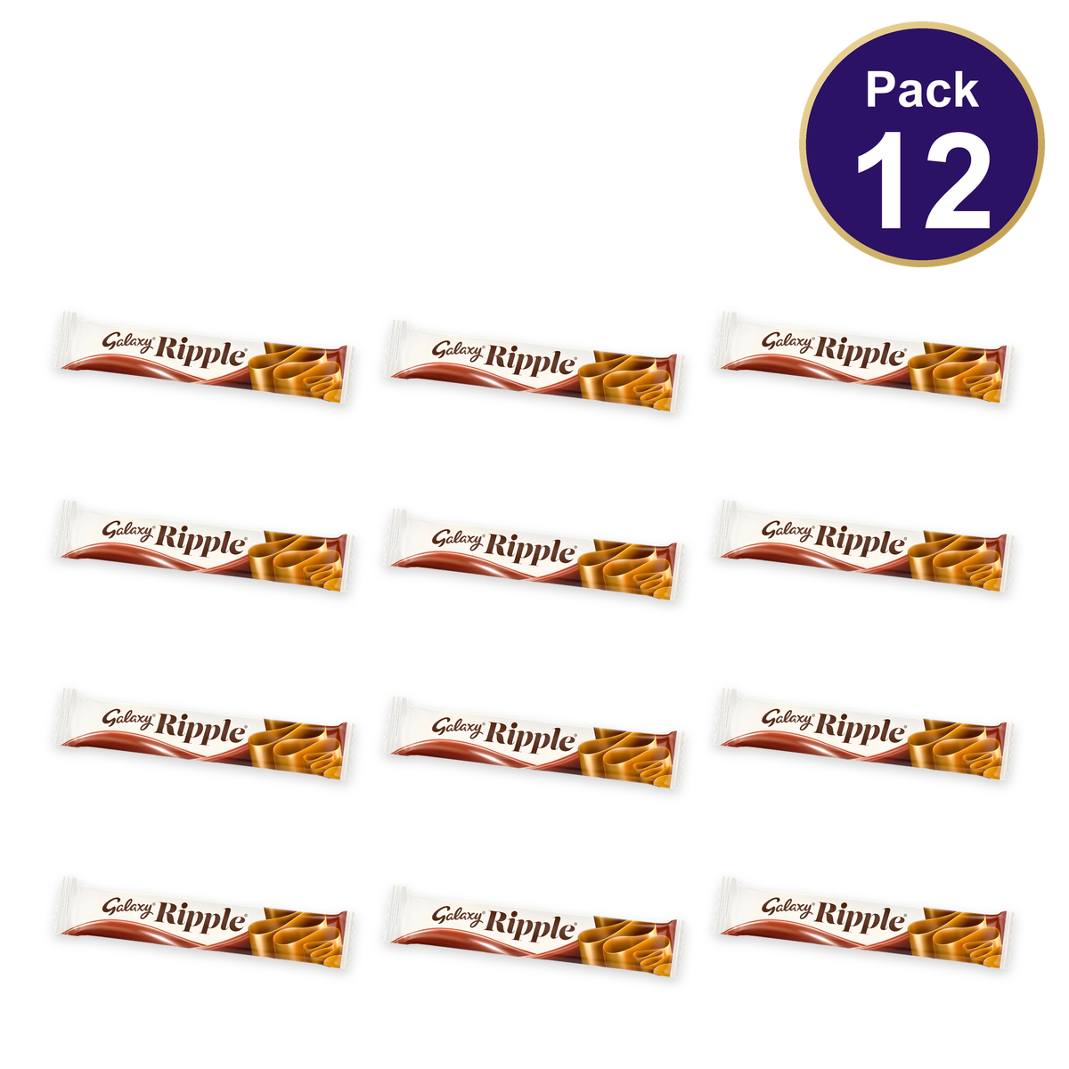 Galaxy Ripple Milk Chocolate Bar 33g — Pack of 12