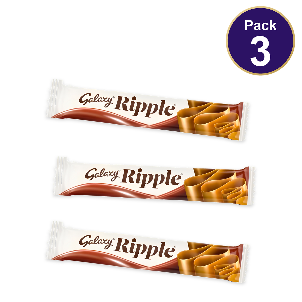 Galaxy Ripple Milk Chocolate Bar 33g — Pack of 3