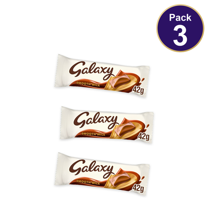 Galaxy Smooth Milk Chocolate Bar 42g — Pack of 3