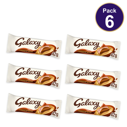 Galaxy Smooth Milk Chocolate Bar 42g — Pack of 6