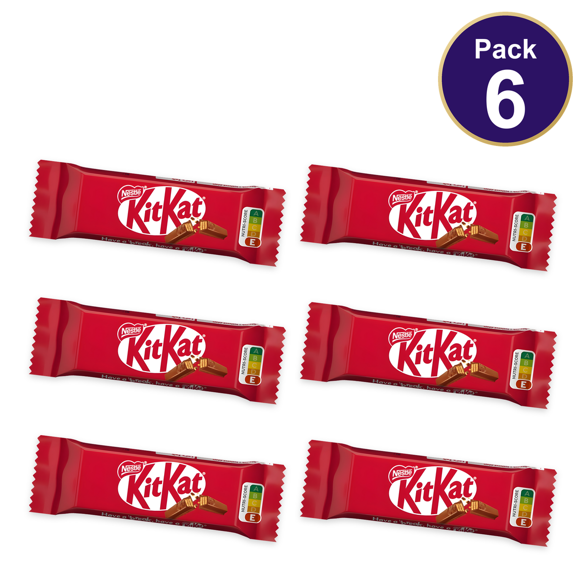 Nestlé KitKat 2 Finger Milk Chocolate Biscuit Bar 20.7g — Pack of 6