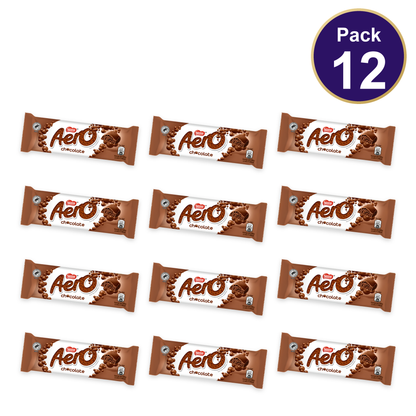 Nestlé Aero Bubbly Milk Chocolate Bar 27g — Pack of 12