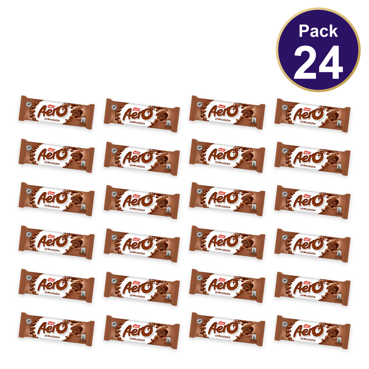Nestlé Aero Bubbly Milk Chocolate Bar 27g — Pack of 24