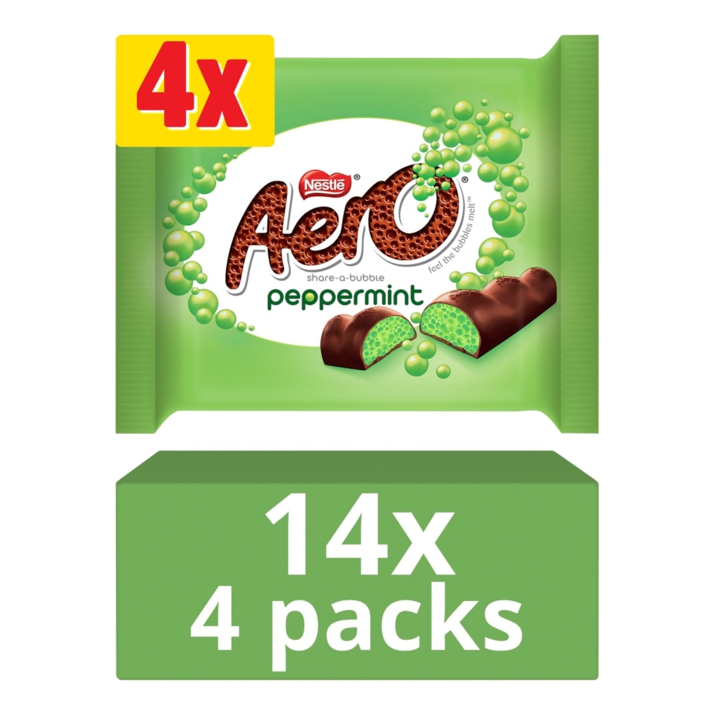 Nestlé Aero Bubbly Peppermint Chocolate Bar 27g Full Case