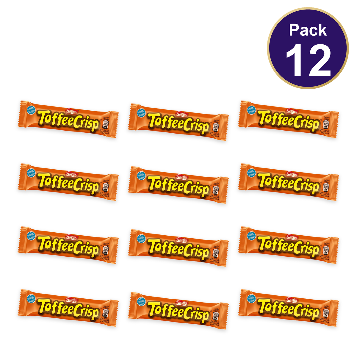 Nestlé Toffee Crisp Milk Chocolate Bar 38g — Pack of 12