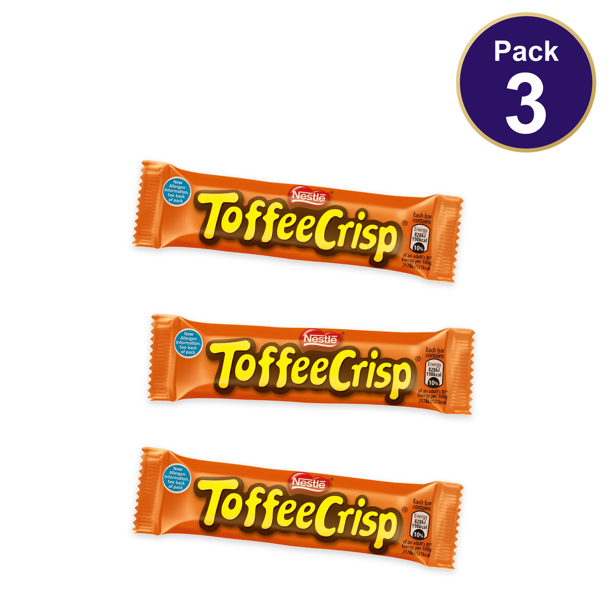 Nestlé Toffee Crisp Milk Chocolate Bar 38g — Pack of 3