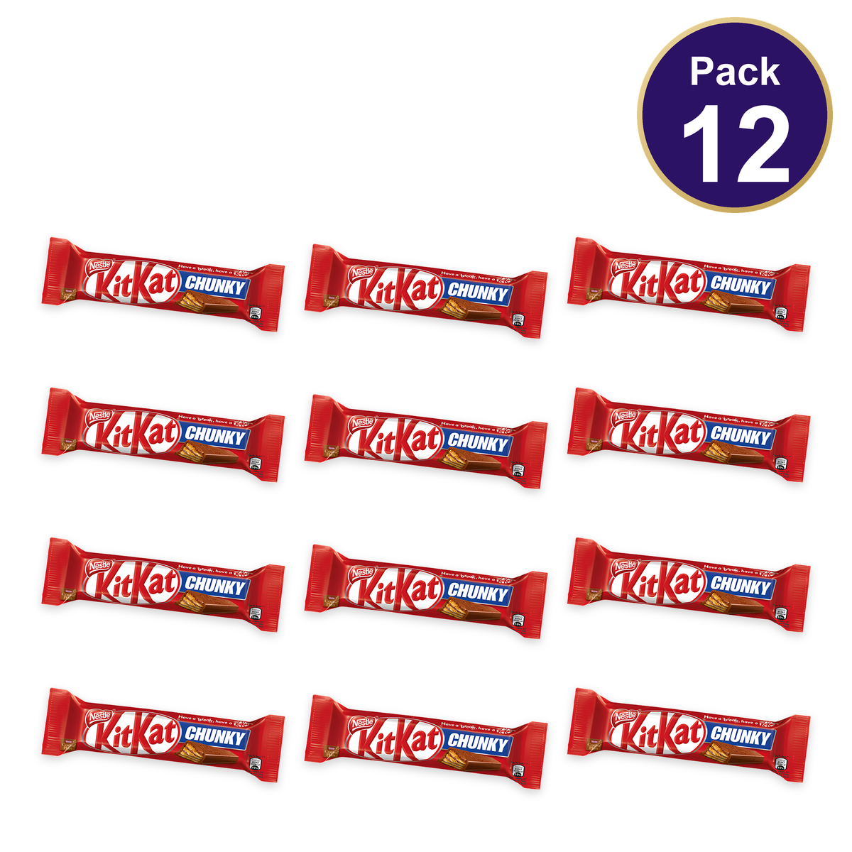 Nestlé KitKat Chunky Milk Chocolate Bar 40g — Pack of 12