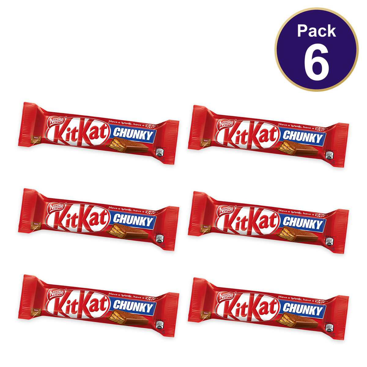 Nestlé KitKat Chunky Milk Chocolate Bar 40g — Pack of 6