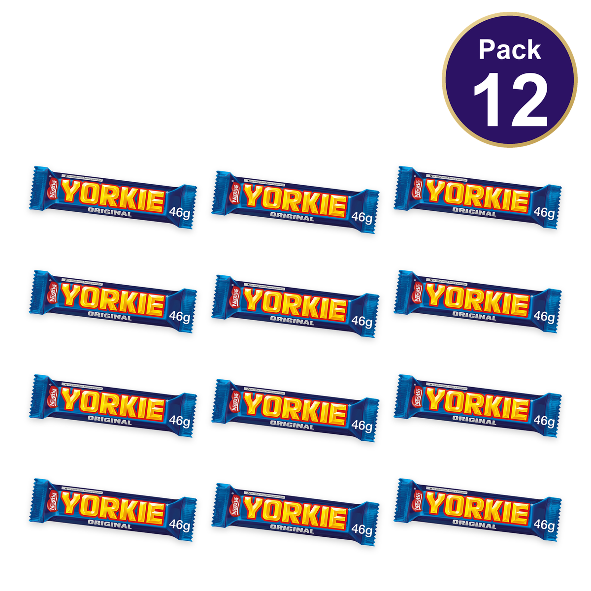 Nestlé Yorkie Milk Chocolate Bar 46g — Pack of 12