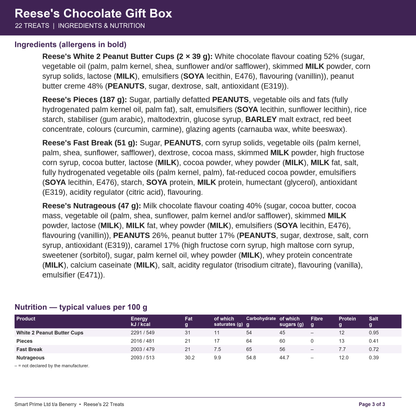 Reese's 22 Treats – product label – page 3 of 3